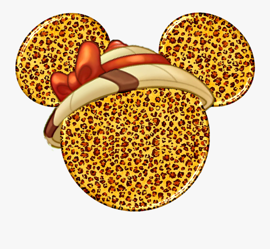 Minnie Mouse Ears With Crown Clipart - Minnie Mouse Animal Print, Transparent Clipart