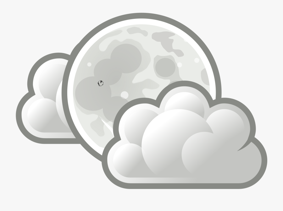 Moon Clipart Day - Moon With Clouds Cartoon, Transparent Clipart