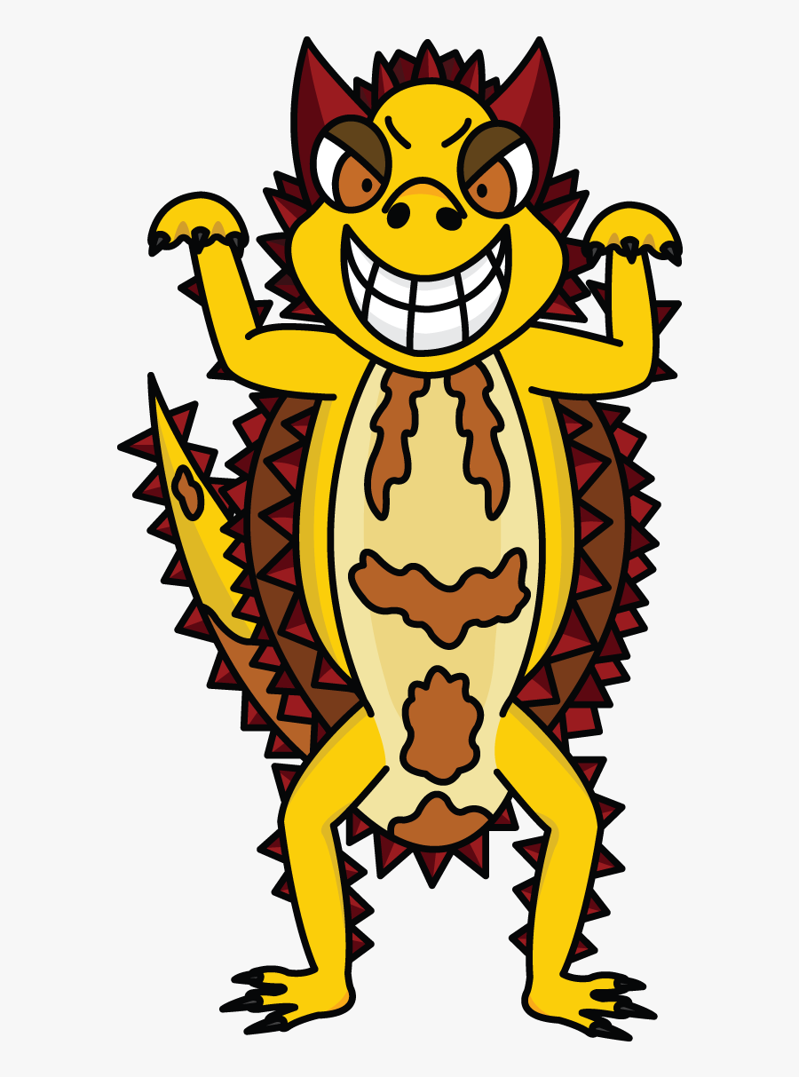 How To Draw The Thorny Devil, A Lizard, Easy Step By - Drawings Of Thorny Devil, Transparent Clipart