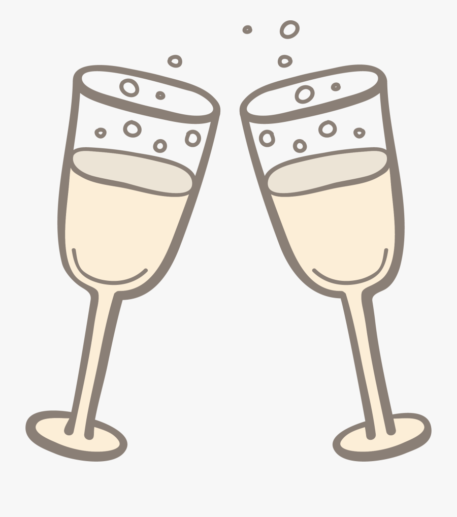 Transparent Champagne Clipart Png - Cartoon Wine Glass Transparent Background, Transparent Clipart