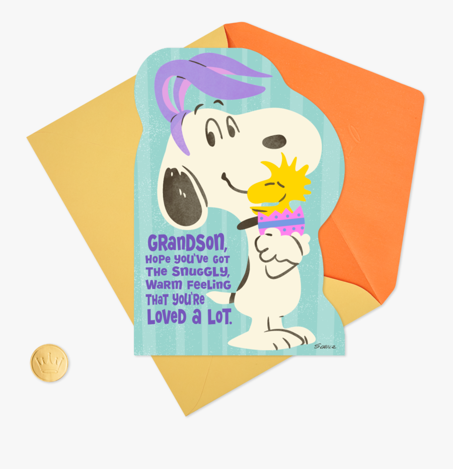 Peanuts® Snoopy With Bunny Ears And Woodstock In Egg - Illustration, Transparent Clipart