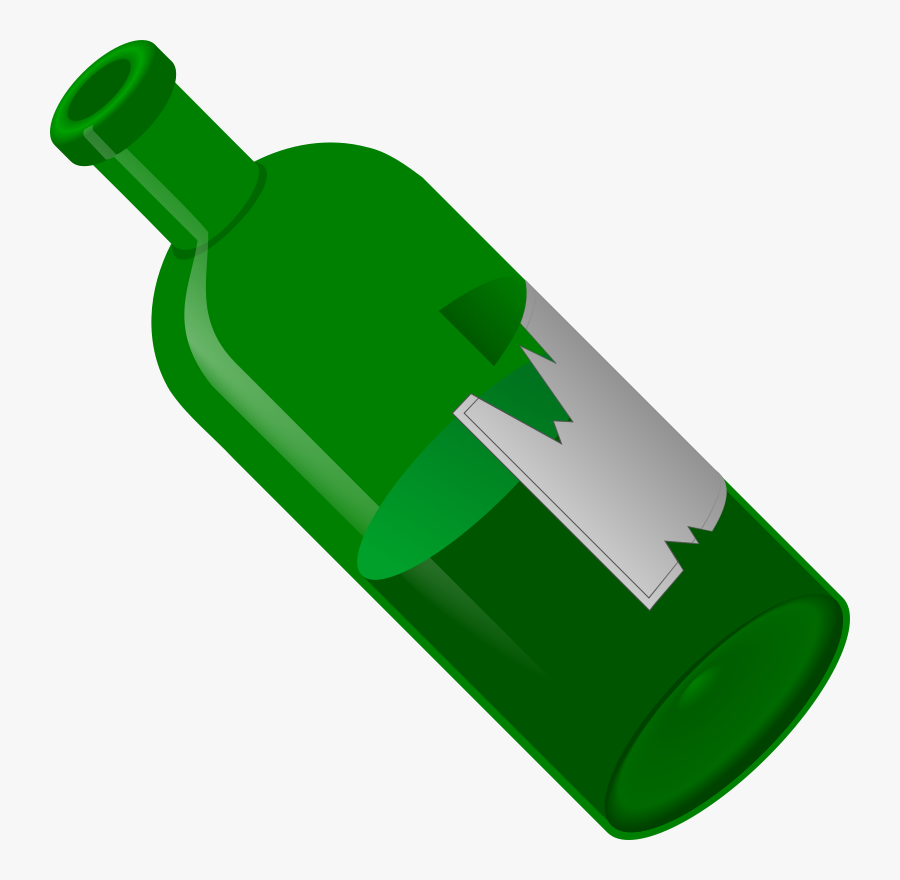 Glass Bottle,green,bottle - Broken Bottle Clipart Png, Transparent Clipart