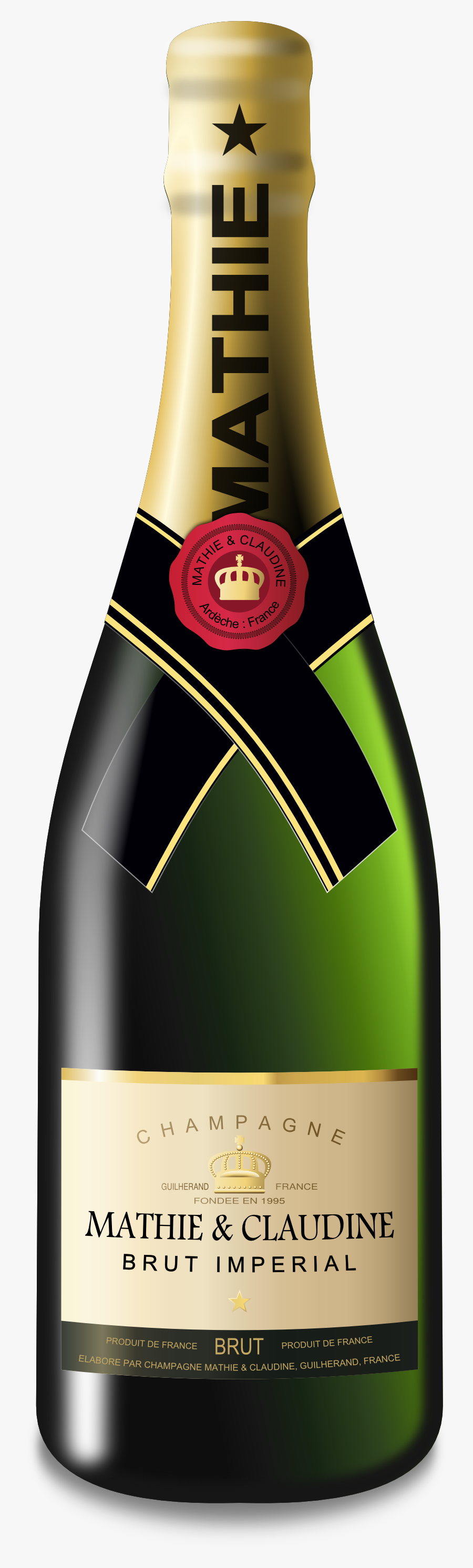 Champagne Wine Bottle Png, Transparent Clipart