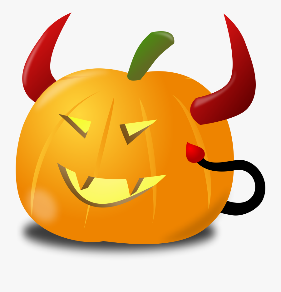 Halloween Clipart Devil - Devil On A Pumkin, Transparent Clipart