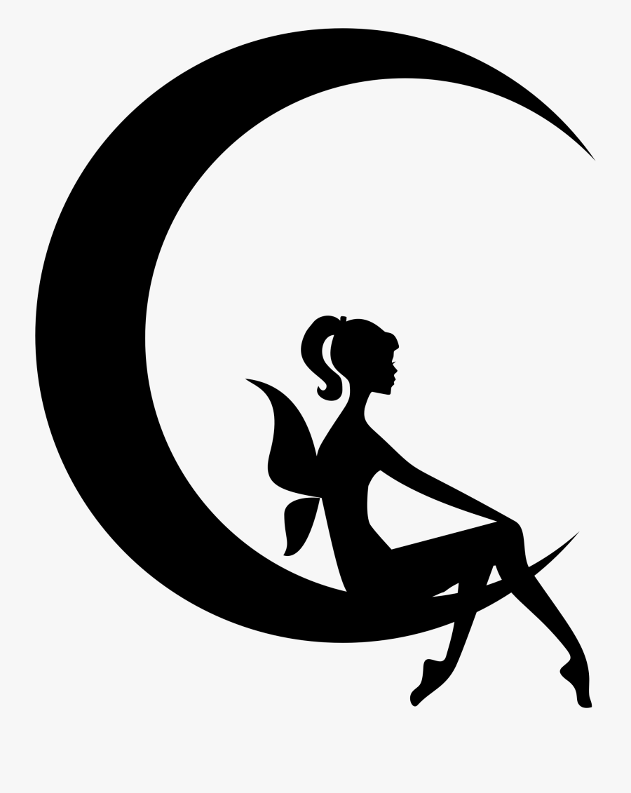 Clipart - Crescent Moon With Fairy, Transparent Clipart