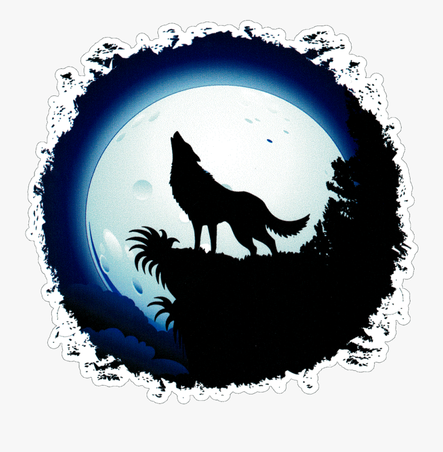 Transparent Endangered Species Clipart - Easy Moon Wolf Drawing, Transparent Clipart
