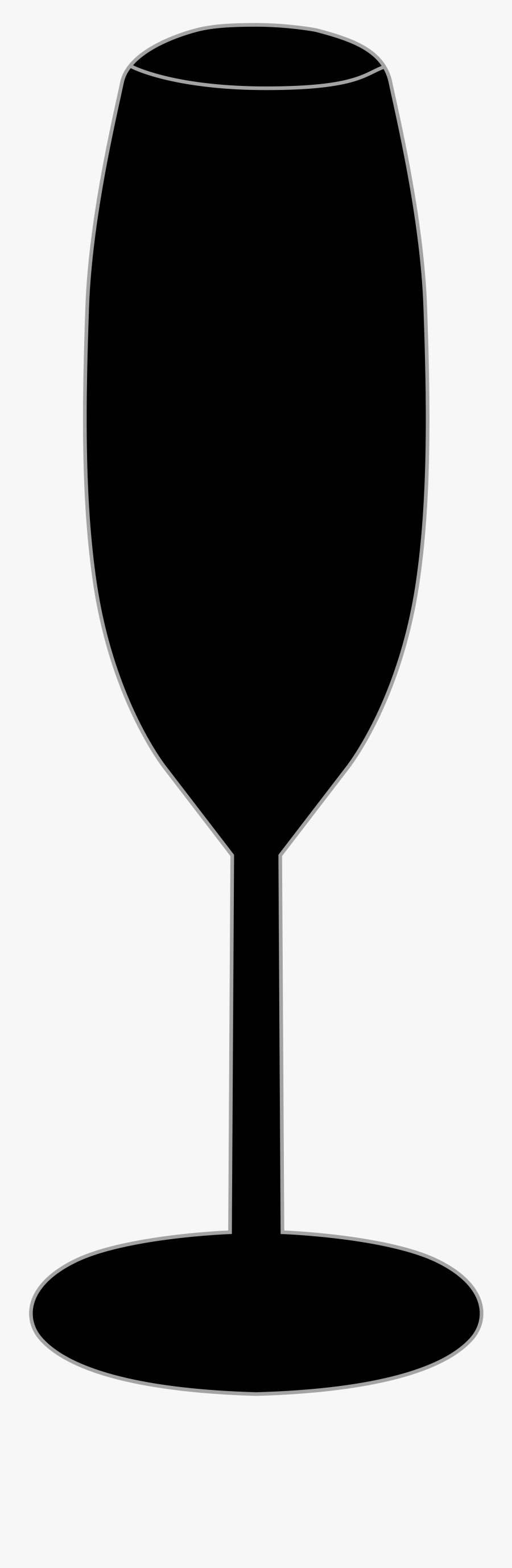 Champagne Clipart Black And White - Wine Glass, Transparent Clipart