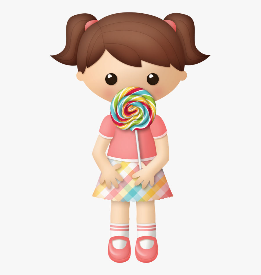 Bonecas Os Meninas Dolls - Little Girl With Candy Clipart, Transparent Clipart