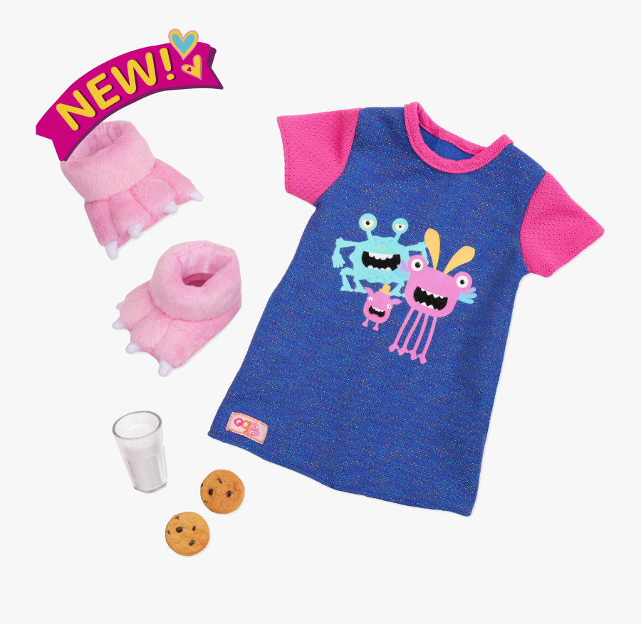 Snuggle Monster Pajama Outfit For 18-inch Dolls - Snuggle Monster Outfit Our Generation, Transparent Clipart