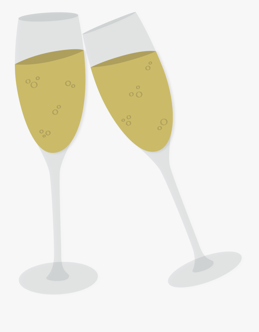 Transparent Clinking Glasses Clipart - Champagne Glasses Png Cartoon, Transparent Clipart