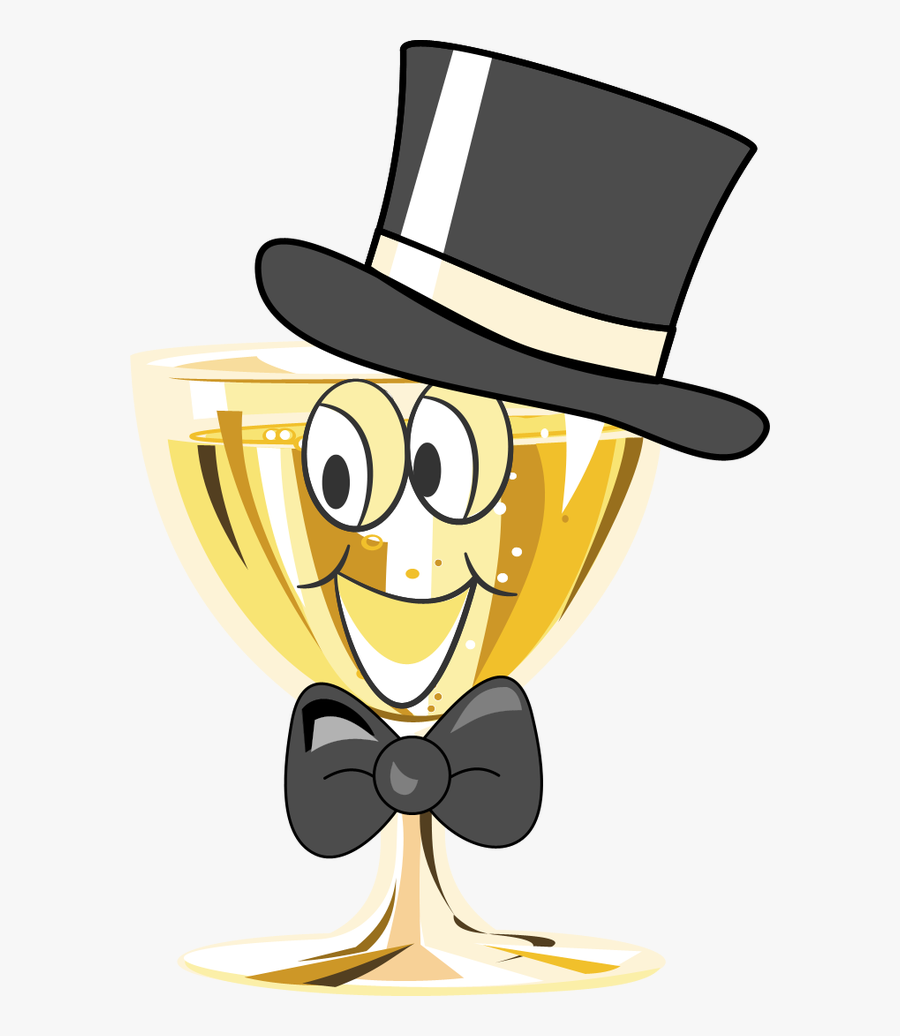 Free Champagne Glass Cartoon Male Graphic - Cartoon Champagne Glasses, Transparent Clipart