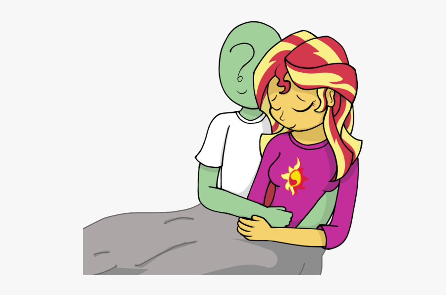 Artist Zharkaer Blanket Clothes Cuddling Equestria - Anon Equestria Girls, Transparent Clipart