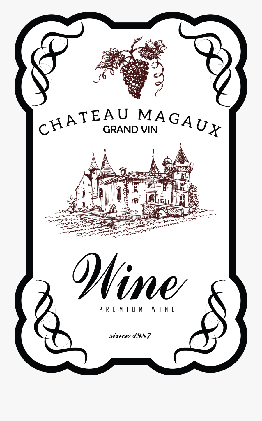 Transparent Vintage Label Png - Vintage Wine Bottle Clipart, Transparent Clipart