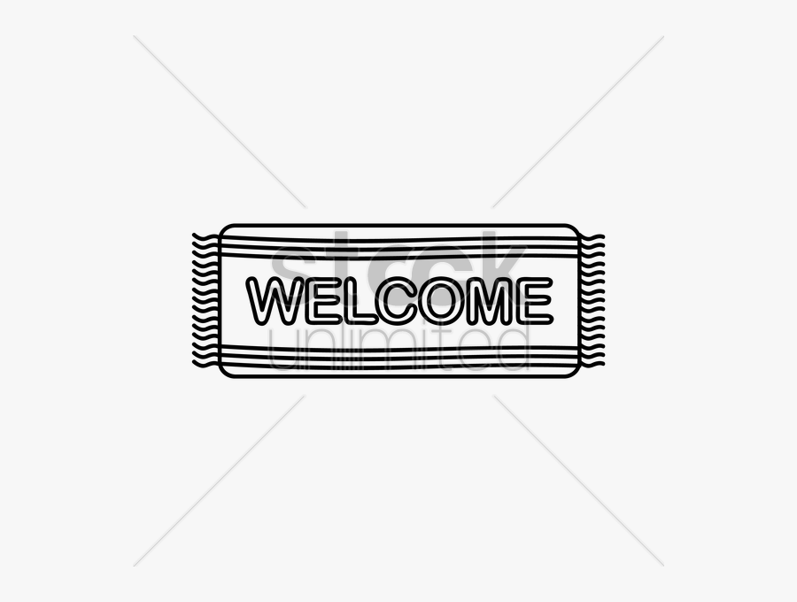 Welcome Mat Clipart - Line Art, Transparent Clipart