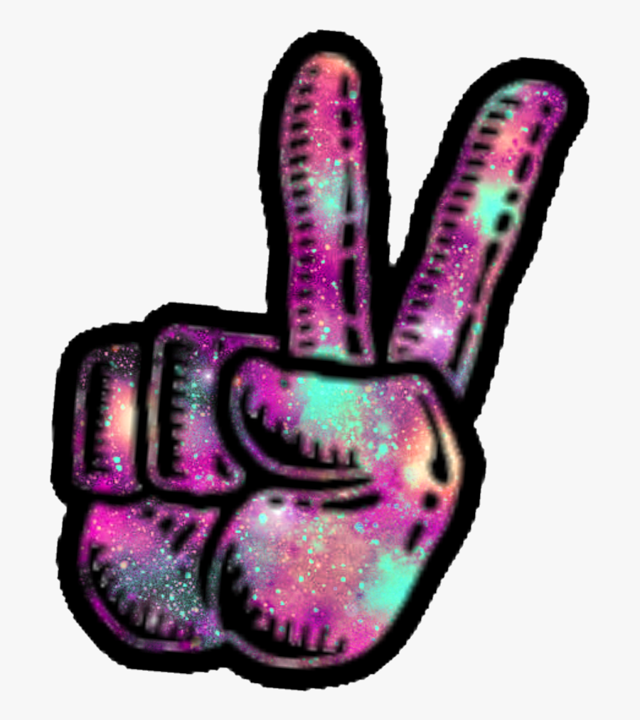 #galaxy #peace #finger #deuces #hello #greeting #message - Deuces Clipart, Transparent Clipart