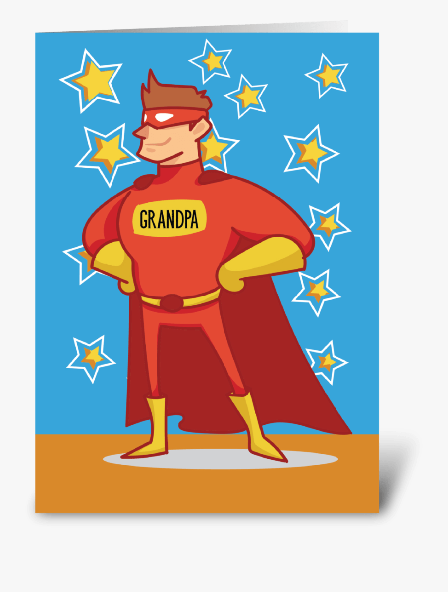 Grandpa Superhero On Father - Father's Day Card For Boss, Transparent Clipart