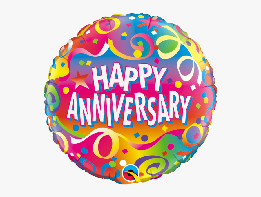 Anniversary Confetti Balloon - Happy Anniversary Balloons Png, Transparent Clipart