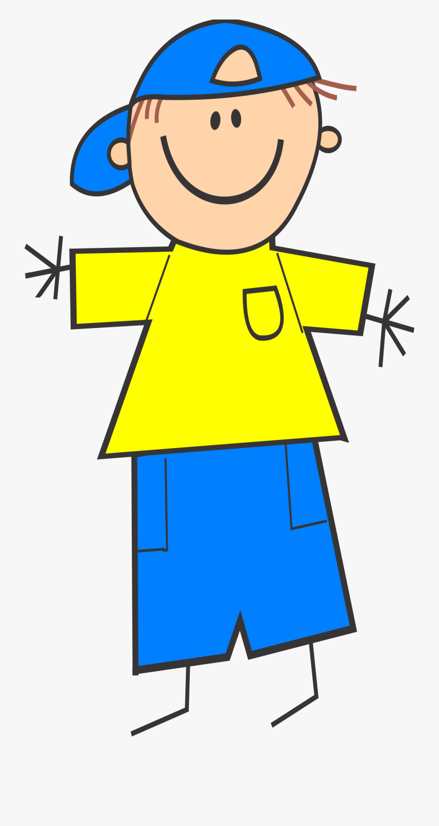 Cartoon Stick Figure Boy Clip Art - Cute School Clipart, Transparent Clipart