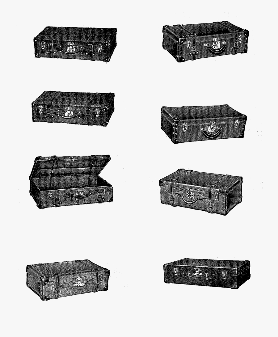 Suitcase Vintage Collage Printable Download - Suitcase, Transparent Clipart