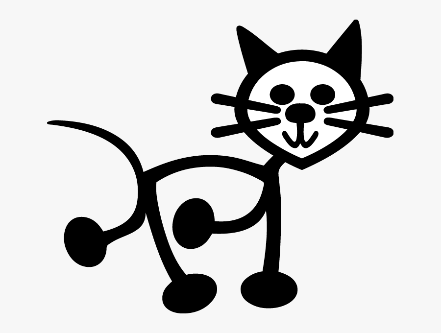 Stick Family Car Stickers - Cat Stick Figure, Transparent Clipart