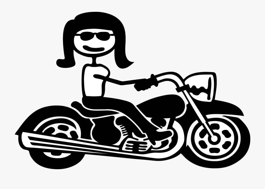 Motorcycle Stick Figure Clipart - Stick Figure On A Motor Bike, Transparent Clipart
