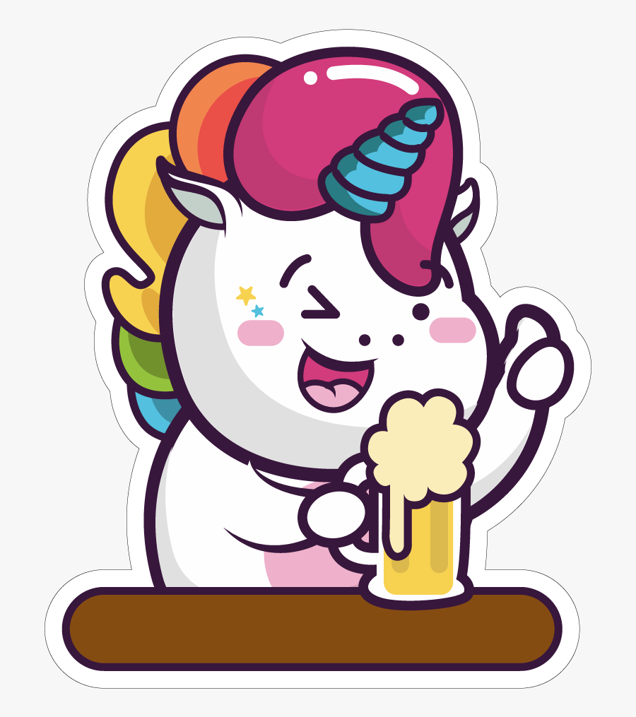 Cartoon,facial Art,line Character,art - Drunk Unicorn Png, Transparent Clipart