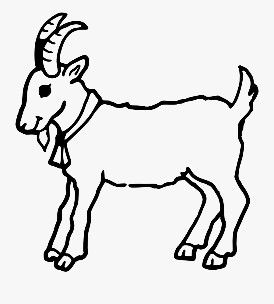 Clip Art Coloring Book Cute Colouring - Goat Black And White Clipart, Transparent Clipart