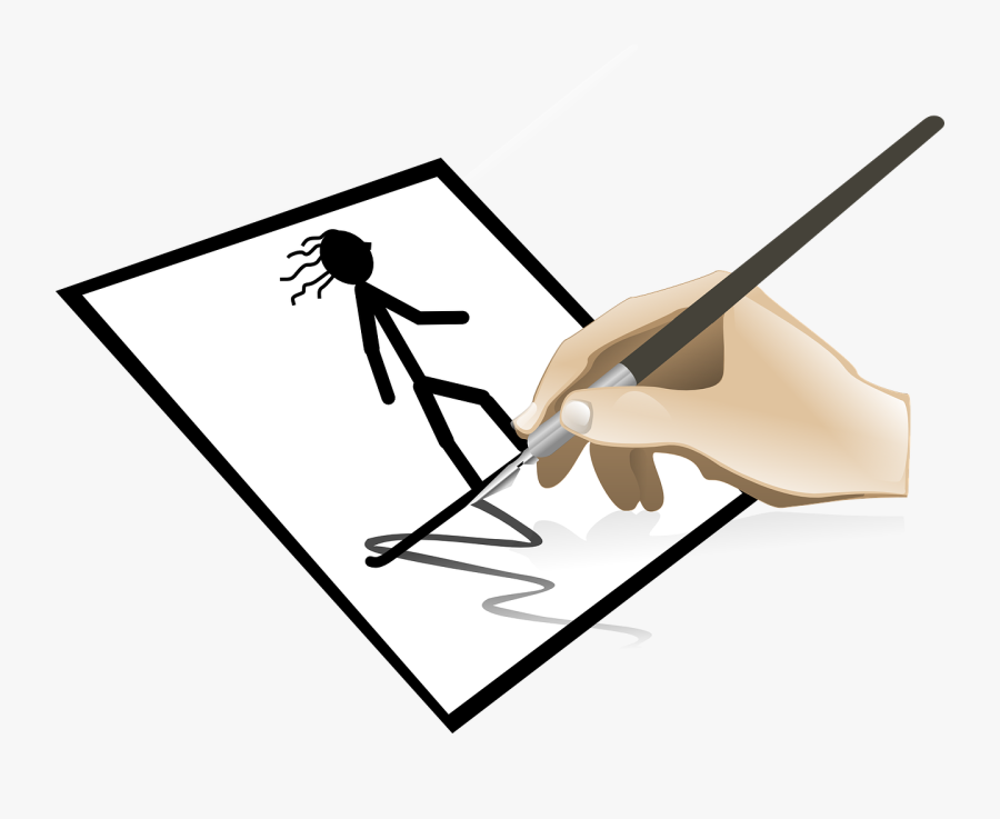 Stick Figure, Pen, Hand, Cartoon, Figure, Paper - Nouvo Destin Avek Lepep, Transparent Clipart