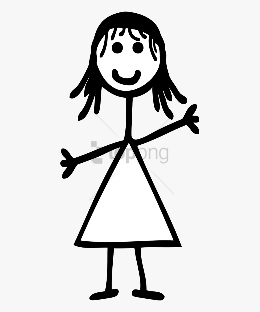 Stick Figure Png Transparent Background - Stick Figure Girl Png, Transparent Clipart