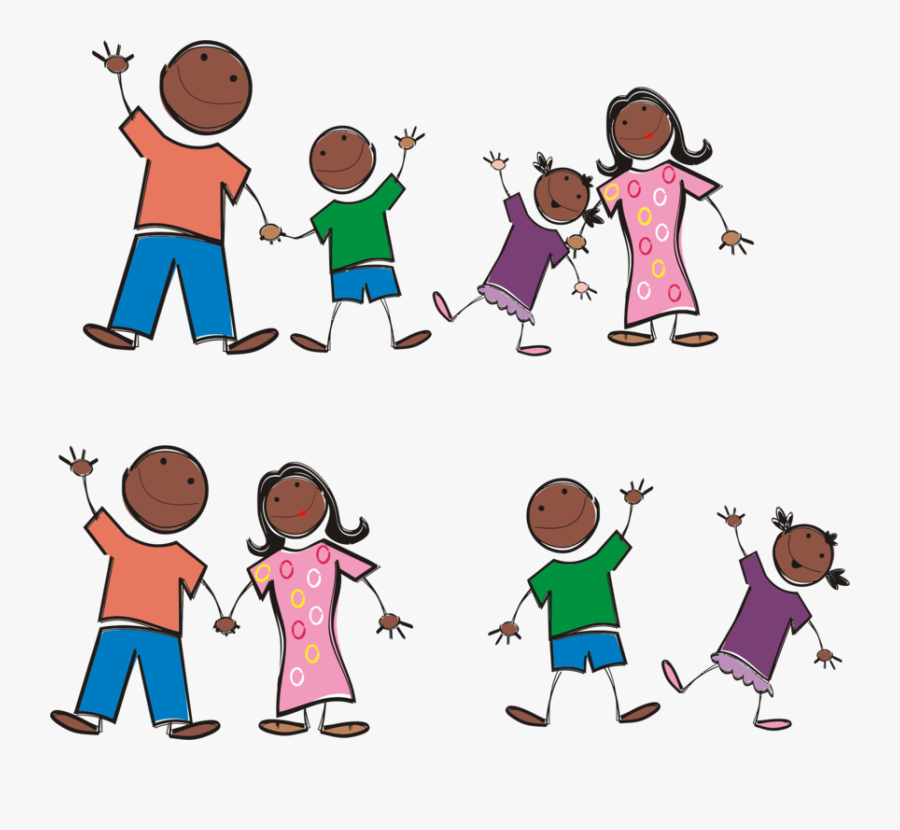 Clip Art Black Stick Figure - Black Family Stick Figures, Transparent Clipart