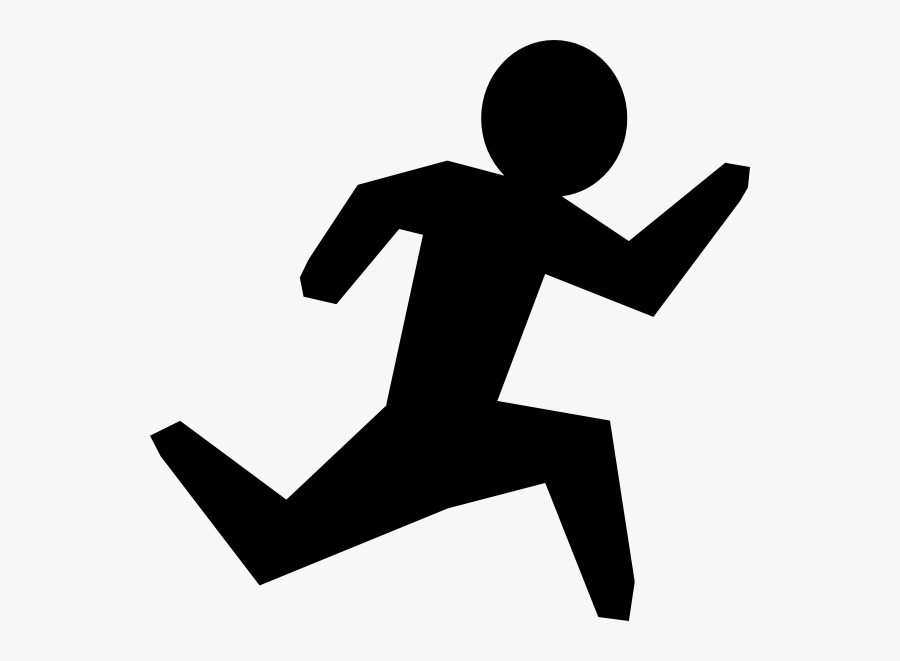Running Clipart Stick Figure - Black And White Person Running, Transparent Clipart