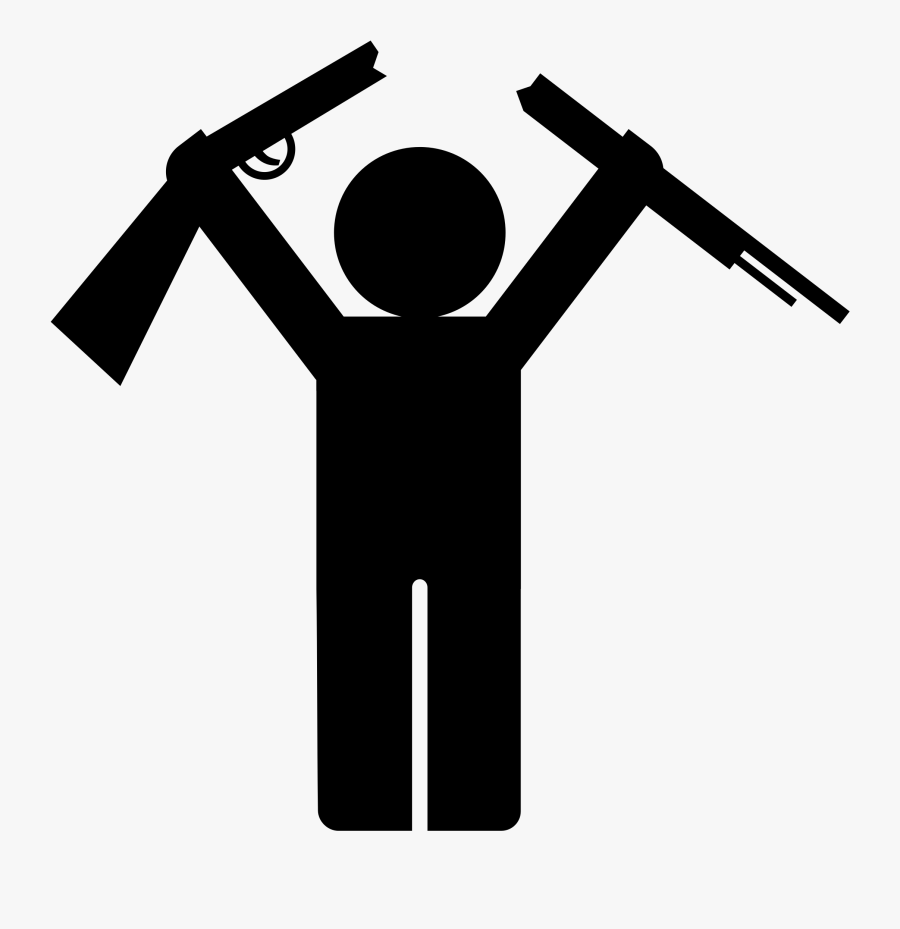 Clipart - Stick Man With Gun, Transparent Clipart