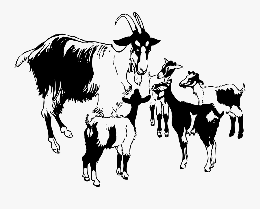 Goats Clipart Black And White, Transparent Clipart