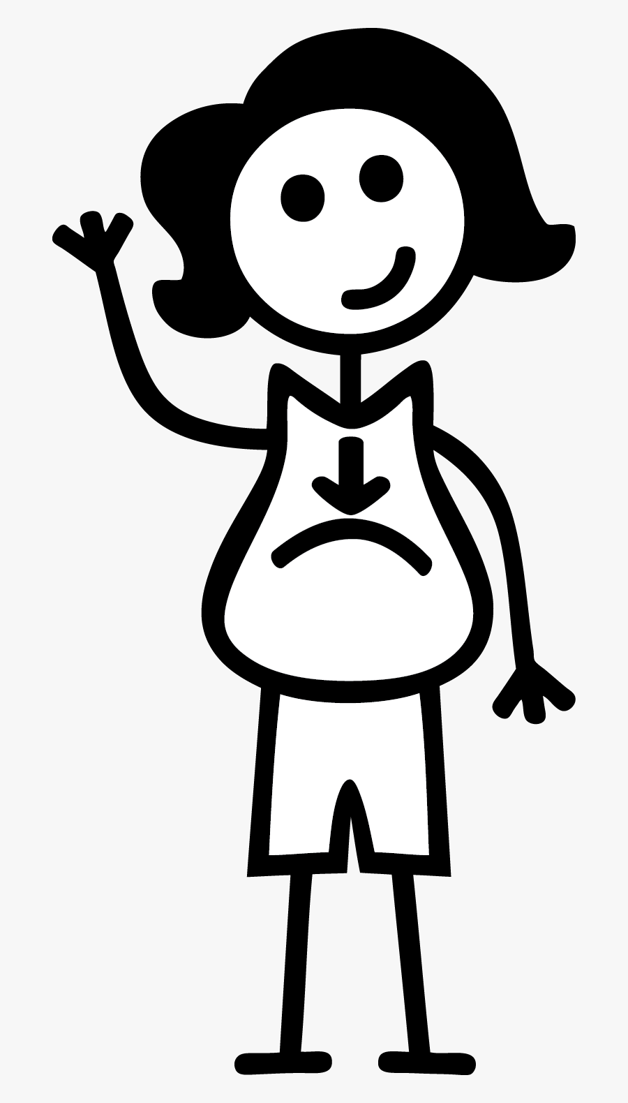 Transparent Female Hand Png - Girl Stick Figure Png, Transparent Clipart