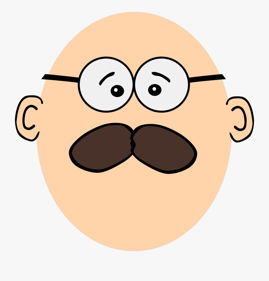 Bold Guy With Icons - Man With Moustache Clipart, Transparent Clipart