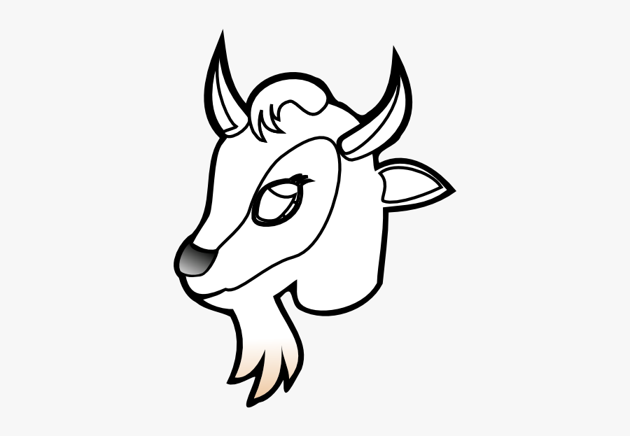 Goat - Clipart - Black - And - White - Goat Clip Art, Transparent Clipart