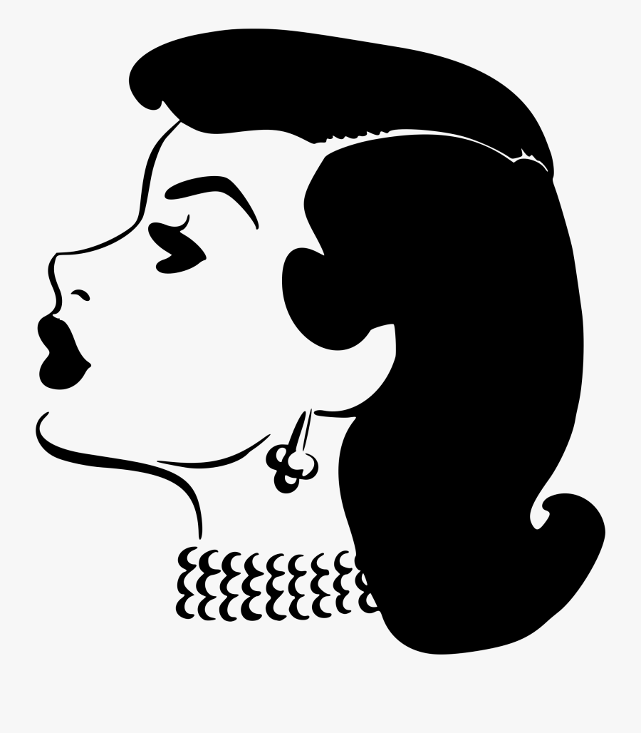 Transparent Long Nose Clipart - Woman Head Profile Clipart, Transparent Clipart