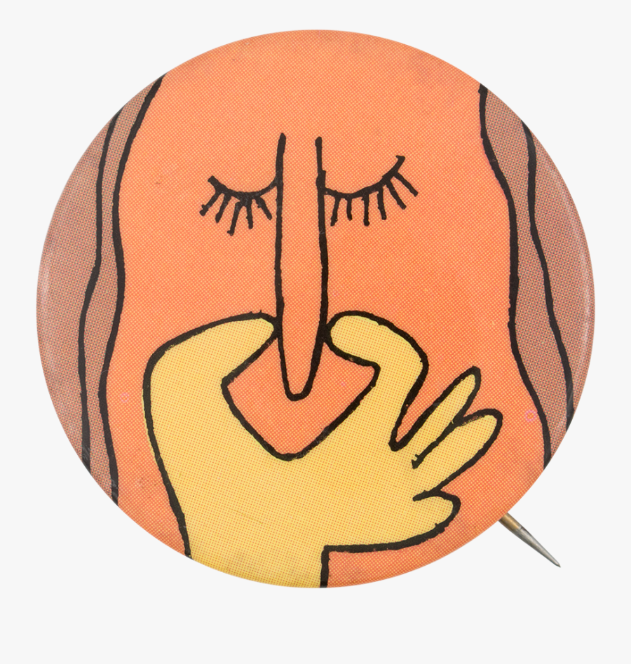 Orange Face Holding Nose Art Button Museum - Emblem, Transparent Clipart