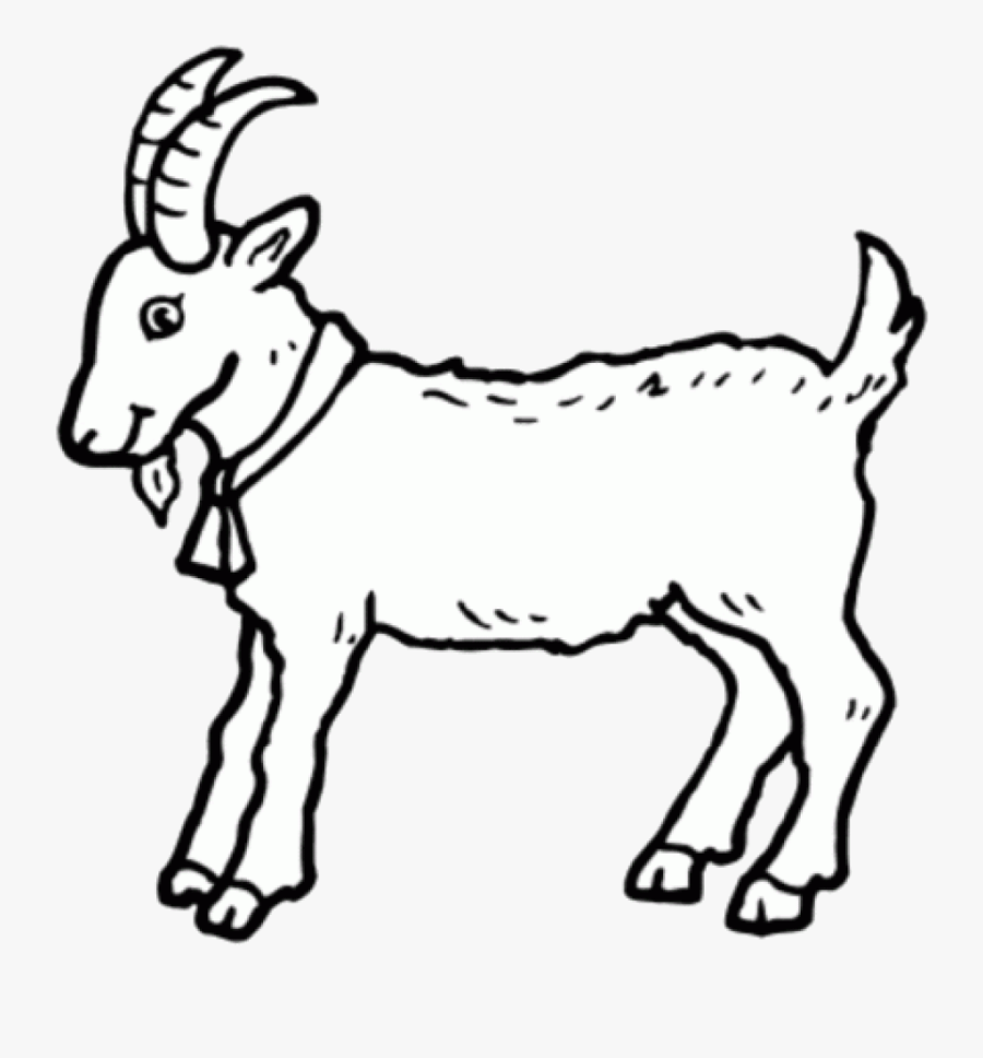 Goat Permalink To Ideas Clipart Black And White For - Animal Coloring Pages Goat, Transparent Clipart
