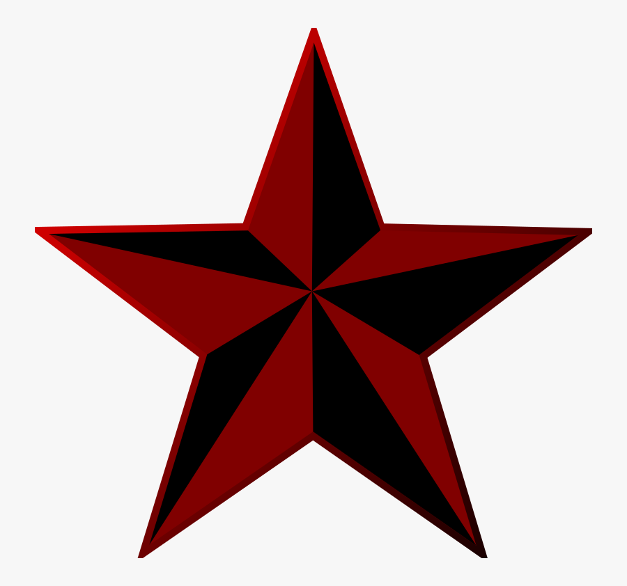 Star,symmetry,area - Red Black Star, Transparent Clipart