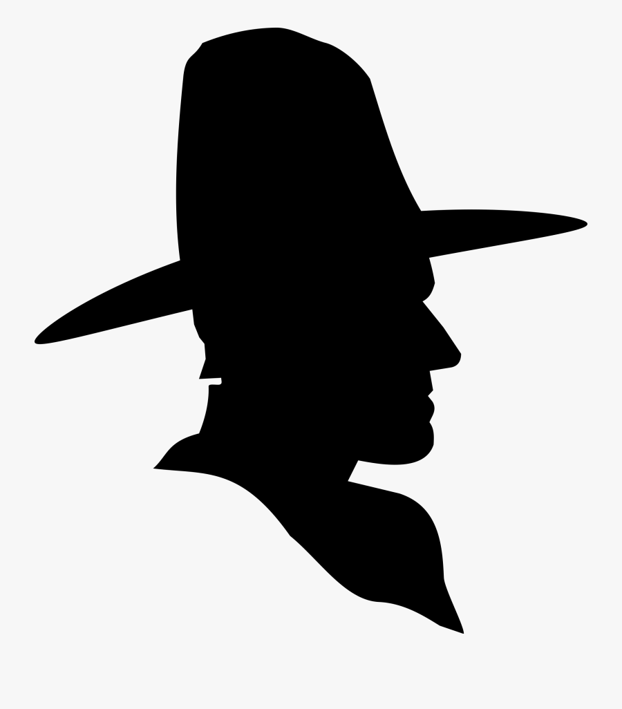 Hopalong Cassidy Cowboy Silhouette Clip Art - Cowboy Head Silhouette, Transparent Clipart