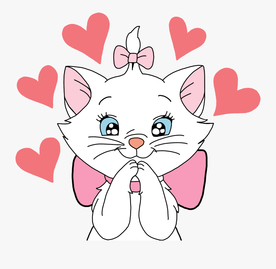 Cartoon,pink,clip Art,snout,small To Medium-sized - Marie Cat, Transparent Clipart