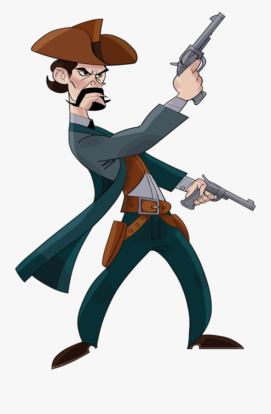 Western Clipart Wild West Cowboy Cartoon Vector Clipart - Cowboy Png, Transparent Clipart