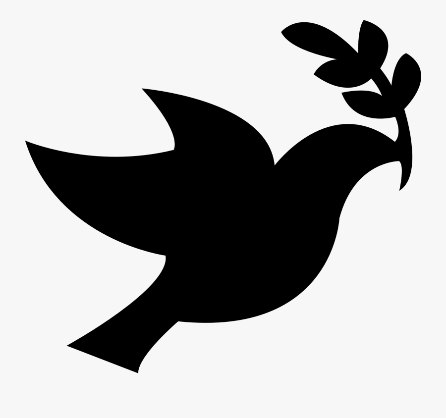 Christmas Black And White Clip Art - Peace Dove Png, Transparent Clipart