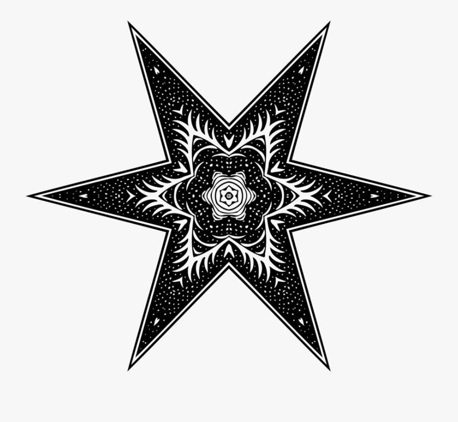 Star,symmetry,monochrome Photography - Black Cowboy Boot Png, Transparent Clipart