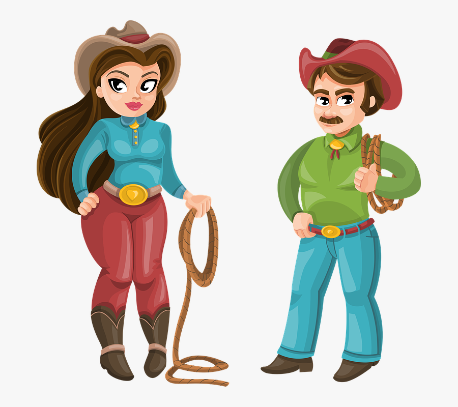 Western Clipart Cowboy Texas - Cowboy Man And Woman, Transparent Clipart