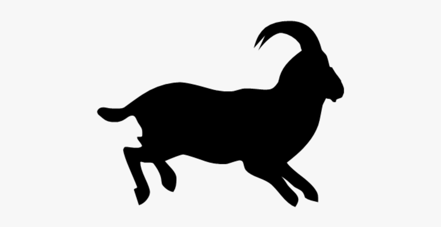 Clip Art Mountain Goat Silhouette - Goat Jumping Clip Art, Transparent Clipart