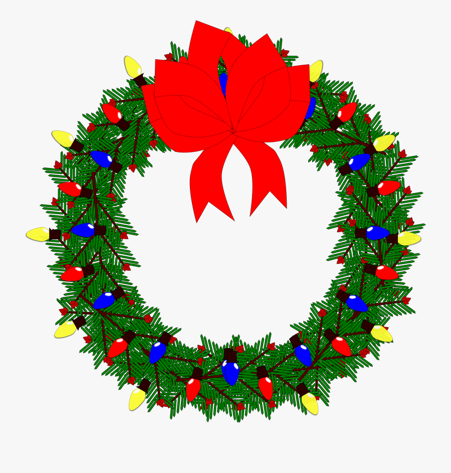 Clipart - Clip Art Christmas Wreath, Transparent Clipart