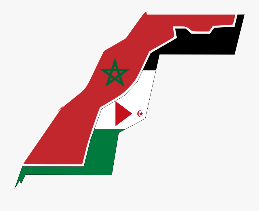 Picture Royalty Free Africa Clipart Western - Morocco Western Sahara Flag, Transparent Clipart