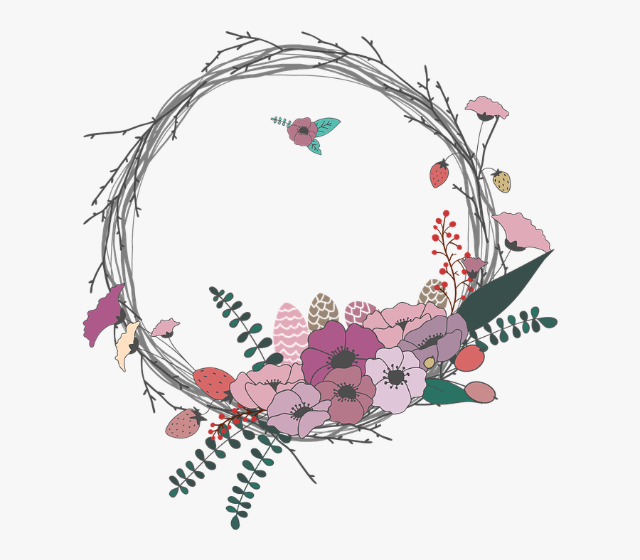 Flowers, Twig, Corolla, Wreath - Logo Bunga Melingkar, Transparent Clipart